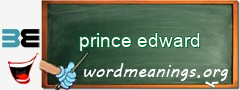 WordMeaning blackboard for prince edward